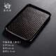 象運福 竹編單層壺承方形干泡臺竹編茶盤(pán)竹制茶托盤(pán)茶道配件 竹編茶盤(pán)（黑）
