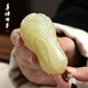 善璉湖筆青玉石白菜手把件 家居桌面裝飾品禮盒情人節送男女友解壓把玩禮物禮盒