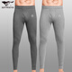 七匹狼【100%棉】秋冬男士秋褲純棉抗菌時(shí)尚明筋線(xiàn)褲保暖褲全棉棉褲