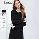 百圖（betu）女裝2025年冬季新款連衣裙花邊領(lǐng)拼色設計氣質(zhì)高級感裙子2511T77
