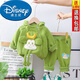 迪士尼（Disney）嬰兒衣服冬季男童加絨衛衣套裝分體兩件套一歲男寶寶可愛(ài)超萌冬裝 香蕉猴子兩件套  綠色 110