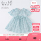 戴維貝拉（DAVE＆BELLA）女裙連衣裙裙子夏天女兒童裙子夏寶寶夏裝女童公主裙子嬰兒小女孩 藍色 100 cm（建議身高90-100cm）