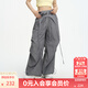 KAMA卡瑪秋裝屁簾小個(gè)子工裝褲2025新款寬松運動(dòng)褲輕薄哈倫褲子 灰色 S