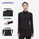 迪卡儂女士春秋半拉鏈速干透氣戶(hù)外訓練跑步健身長(cháng)袖T恤黑M-5366975