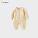 童泰嬰兒連體衣秋冬季純棉保暖寶寶衣服新生兒哈衣爬服睡衣黃色80cm