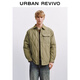 UR冬季新款男裝休閑拼接翻領(lǐng)絎縫多口袋羽絨服UML150039 卡其綠 M