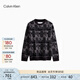 Calvin KleinJeans秋冬男士通勤ck字母提花圓領(lǐng)打底美式風(fēng)毛衣打底衫針織衫 BEH-太空黑 M