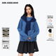 ANN ANDELMAN【章若楠同款】2025新款穿搭假兩件披肩連帽針織毛衣 藍色 XS
