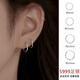 戚小米（QI XIAO MI）S999純銀養(yǎng)耳洞耳環(huán)女素圈耳釘2026新爆款睡覺不用摘耳骨釘銀耳飾 999足銀光面耳圈9mm一對