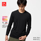 優(yōu)衣庫男裝HEATTECH圓領(lǐng)T恤9分袖保暖衣秋衣內衣479428 479428/09黑色 L