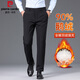 皮爾卡丹（pierre cardin）高端品牌男士羽絨褲冬季款寬松直筒休閑褲新款加厚保暖商務(wù)褲子 黑色【鵝絨含量90%】 33 【推薦140-150斤】