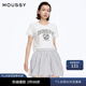 moussy 女裝新品甜酷休閑風(fēng)蕾絲邊印花短袖T恤028HSZ90-1511 010白色 均碼