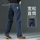 JEEP SPIRIT吉普直筒男士牛仔褲春季大碼寬松保暖長(cháng)褲子男褲 藍灰 29