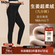 MsShe大碼女裝2025秋冬【加厚加絨生姜打底褲】胖mm高彈保暖褲子 九分褲-生姜超柔絨-黑色（現貨） 5XL