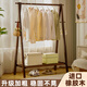 木馬人實(shí)木衣帽架落地衣架入戶(hù)掛衣架臥室簡(jiǎn)易加厚床頭置物架放衣服架子 【全實(shí)木加粗】胡桃色-120長(cháng)