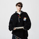 POUM男士春秋季多巴胺彩色刺繡插肩袖連帽開(kāi)衫毛衣彩色紐扣針織衫外套 GCFS-MY9601黑色 XL