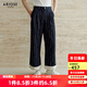 艾諾絲雅詩(shī)【商場(chǎng)同款】2025秋季新品高腰時(shí)髦條紋卷邊牛仔褲長(cháng)褲女40723217 藏青條紋 S