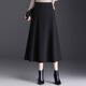 毛呢a字裙半身裙女冬季2025新款高腰顯瘦遮胯中長(cháng)款傘裙長(cháng)裙垂感 灰色 M