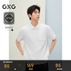 GXG男裝POLO衫夏舒適休閑條紋空氣層短袖 白色 175/L