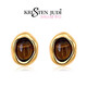 KRISTEN JUDI美拉德虎眼石耳環(huán)女銀針耳釘新款幾何橢圓復古輕奢耳飾品生日禮物 耳環(huán)女友老婆閨蜜生日實(shí)用禮盒 金色紀念日禮盒包裝