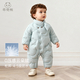 乖奇熊嬰幼兒三防連體衣冬季裝保暖寶寶輕薄羽絨服圍脖護頸哈衣爬服外出
