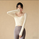 栢啟歆瑜伽服普拉提上衣女春夏季跑步運動(dòng)時(shí)尚網(wǎng)紗健身套裝高級感兩件套 奶白色罩衫+奶白色文胸【M】