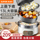 蘇泊爾（SUPOR）電蒸鍋家用多用途鍋多功能電熱鍋電煮鍋電鍋電火鍋三層13L大容量 13L 【ZN28YK807】1500W雙層