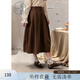 紫涵（ZIHAN）紫涵拼接花苞型半身裙女秋季高腰顯瘦通勤百搭寬松中長(cháng)裙 松果咖 XS