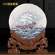夢(mèng)佳家畫(huà)天然玉石平安扣擺件客廳辦公室裝飾品退伍開(kāi)業(yè)禮物周年紀念品定制 大號 精美禮盒 約30x10x40cm