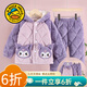 G.duck女童睡衣冬季棉襖兒童家居服套裝冬裝三層加厚庫洛米女孩空調服 紫色 160 建議150-160cm12-13歲cm