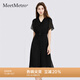 MeetMetro瑪依爾黑色雪紡連衣裙女2025夏季新款飄帶領(lǐng)輕熟風(fēng)裙子 黑色【現貨閃電發(fā)】 S