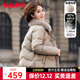 鴨鴨（YAYA）媽媽裝羽絨服女短款2024年冬季新款中老年洋氣狐貍毛領(lǐng)保暖外套XD 卡其灰色 165/88A(L)