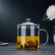 全度（Quandu） 玻璃茶杯玻璃茶缸水杯家用加厚大容量玻璃茶杯帶把帶蓋玻璃杯 透明款700ML