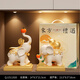 神州夢(mèng)柿柿如意大象電視柜裝飾擺件輕奢高檔寓意好客廳招財喬遷新居禮品 送禮推薦：吉祥如意一對【精美禮盒裝】