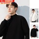 棉之雪半高領(lǐng)毛衣男秋冬季新款加絨加厚保暖內搭男生男士針織打底衫 黑色 3XL 【170CM-180CM】