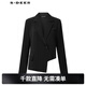 S.DEER圣迪奧女裝西裝領(lǐng)一?？鄄灰巹t西裝外套S24282203 黑色/91 S 160