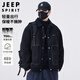 JEEP SPIRIT吉普90白鴨絨羽絨服男士冬季加厚工裝夾克保暖絨外套 黑色 2XL
