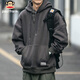 大嘴猴（paul frank）美式衛衣男冬季寬松重磅連帽套頭外套男裝保暖上衣服 深灰色 XL