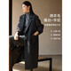 XWI欣未羊駝毛真絲雙面羊毛大衣女秋冬通勤西裝式中長(cháng)款毛呢外套