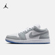 耐克喬丹女子輕便板鞋春季平底刺繡低幫運動(dòng)鞋JORDAN AJ1 DC0774 105白色/狼灰/鋁藍 37.5