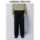 UR冬季新款男裝休閑純色松緊腰抽繩直筒褲UUY650013 黑色 30