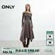 ONLY2025夏季新款優(yōu)雅拼接假兩件露肩A字傘裙連衣裙女|125307032 E05繩索灰色 XS