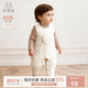 乖奇熊秋冬季寶寶背心連體哈衣嬰幼兒可愛(ài)背帶褲夾絲棉保暖連體褲