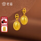 老廟黃金耳釘流金歲月復古足金耳飾永恒的愛(ài)送女友送老婆生日節日禮物 約3.7g