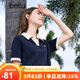 百圖betu女裝春夏新款T恤時(shí)髦拼色polo領(lǐng)寬松百搭T恤女2403T15 寶蘭 M