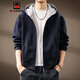 AEMAPE/美國蘋(píng)果 衛衣男士2026春季新款高端開(kāi)衫連帽寬松雙拉鏈外套男裝 寶藍色 XL 【適合140-160斤】