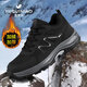 富貴鳥(niǎo)加絨老人鞋男鞋冬季加厚保暖棉鞋男士運動(dòng)休閑鞋中年爸爸健步鞋子 黑色 41
