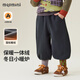 MQDMINI童裝男童加絨褲子秋冬兒童燈籠褲休閑褲中小童百搭長(cháng)褲?福祿