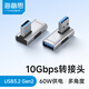 海備思 USB轉接頭90度彎頭直角轉向接頭L型立式3.2數據線(xiàn)轉換頭公對母延長(cháng)10G電腦配件OTG轉換器充電