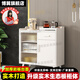 博翼實(shí)木茶水柜餐邊柜辦公室純凈水儲物柜簡(jiǎn)約現代飲水機客廳柜子桶柜 白框長(cháng)虹玻/魚(yú)肚白巖板70*32*95 包安裝【實(shí)木】